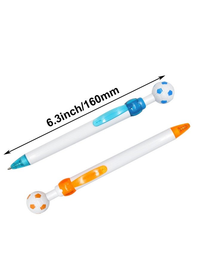Maydahui 12 Pcs Cute Soccer Ballpoint Pens Retractable Colorful Football Pens Soccer Party Favor Pens Black Ink For School Office Supplies Soccer Themed Birthday Gift Goodie Bags  - Image 2