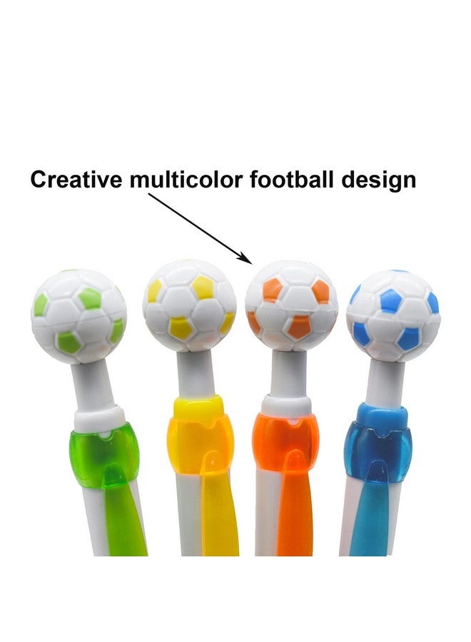 Maydahui 12 Pcs Cute Soccer Ballpoint Pens Retractable Colorful Football Pens Soccer Party Favor Pens Black Ink For School Office Supplies Soccer Themed Birthday Gift Goodie Bags  - Image 5