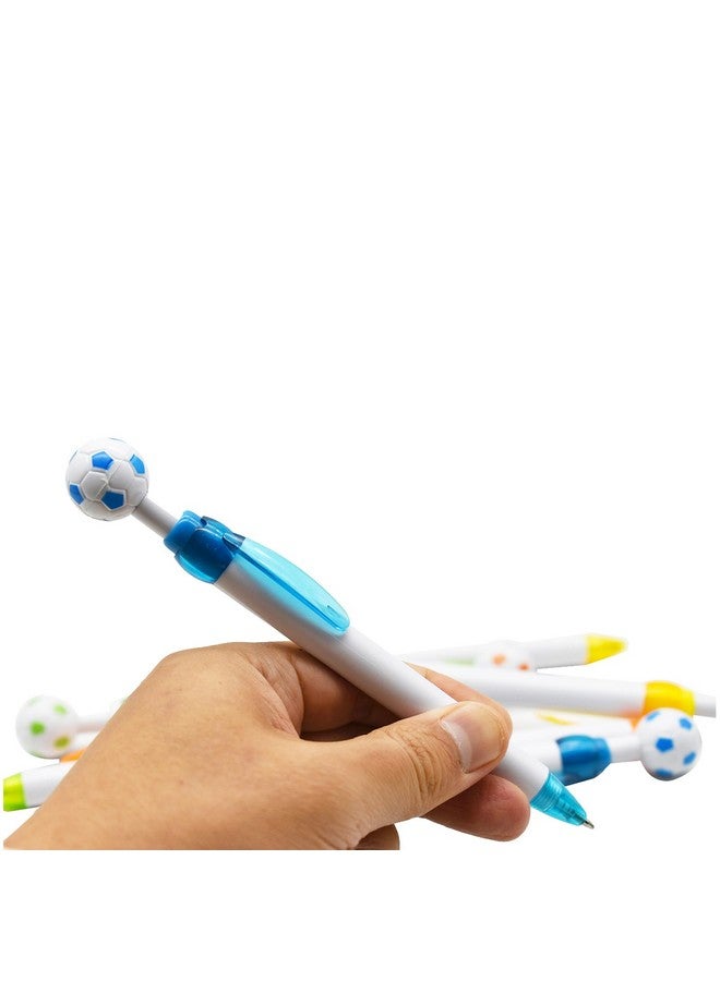 Maydahui 12 Pcs Cute Soccer Ballpoint Pens Retractable Colorful Football Pens Soccer Party Favor Pens Black Ink For School Office Supplies Soccer Themed Birthday Gift Goodie Bags  - Image 4