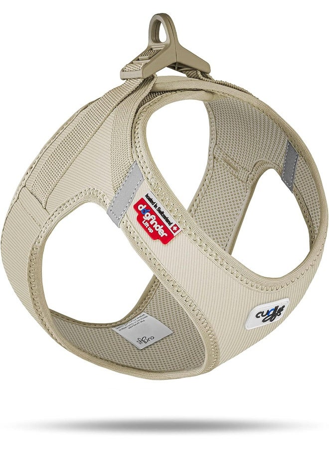 Curli Vest Harness with Curli Clasp Cord for Dogs - Tan Small - Image 1