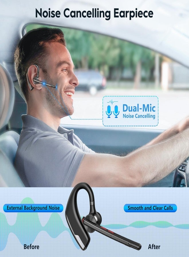 New bee Bluetooth Headset, Wireless Bluetooth Earpiece for Cellphone with 500mah Charging Case 80h Playtime V5.2 Dual Mic Noise Cancelling Hands-Free Earphones for Office Driver - Image 3
