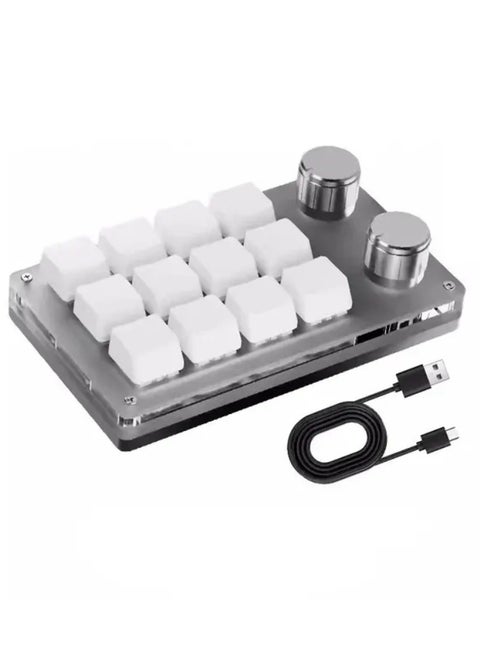 Programming Macro Keyboard Custom Knob Keyboard 12 Key 2 Knob Gaming Mini Keyboard Copy Paste Photoshop Hotswap Keypad