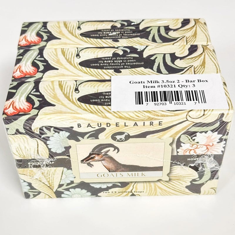 Baudelaire Honey Soap Goats Milk 2 Bar Set 3 boxes