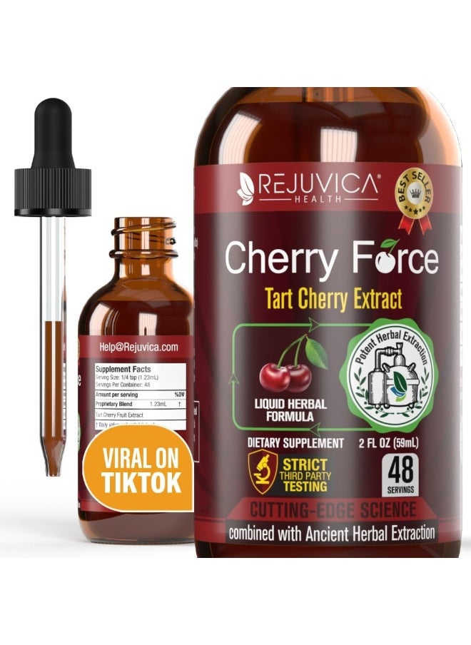 Rejuvica Health Cherry Force - Real Tart Cherry | All-Natural Liquid Solution For 2X Absorption | Uric Acid & Inflammation Support  - Image 1