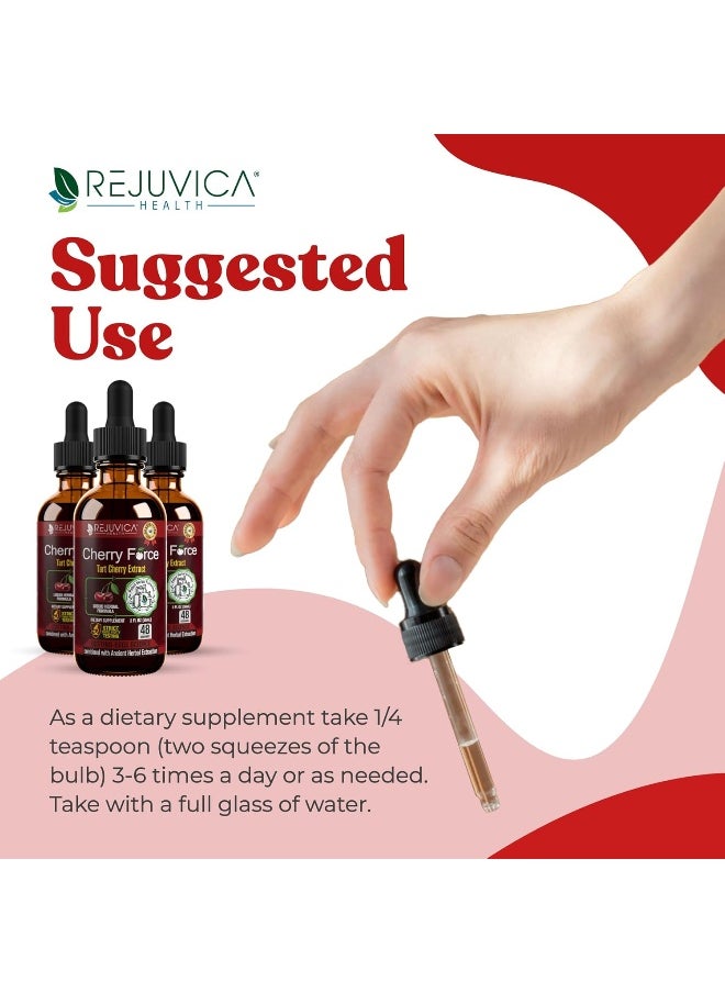 Rejuvica Health - Cherry Force - Real Tart Cherry | All-Natural Liquid Solution For 2X Absorption | Uric Acid & Inflammation Support - Image 1