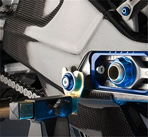 PHEOZIO Swingarm Spools Stand Stoppers Paddock Stand Adapter Roll Compatible for BMW Honda Kawasaki Suzuki 8mm CAVM8WCOB Blue - Image 2