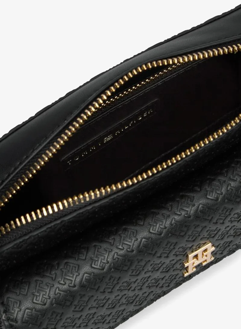 Tommy Hilfiger Black Hilfiger Icon Debossed Crossbody Camera Bag for Women | Best Price UAE