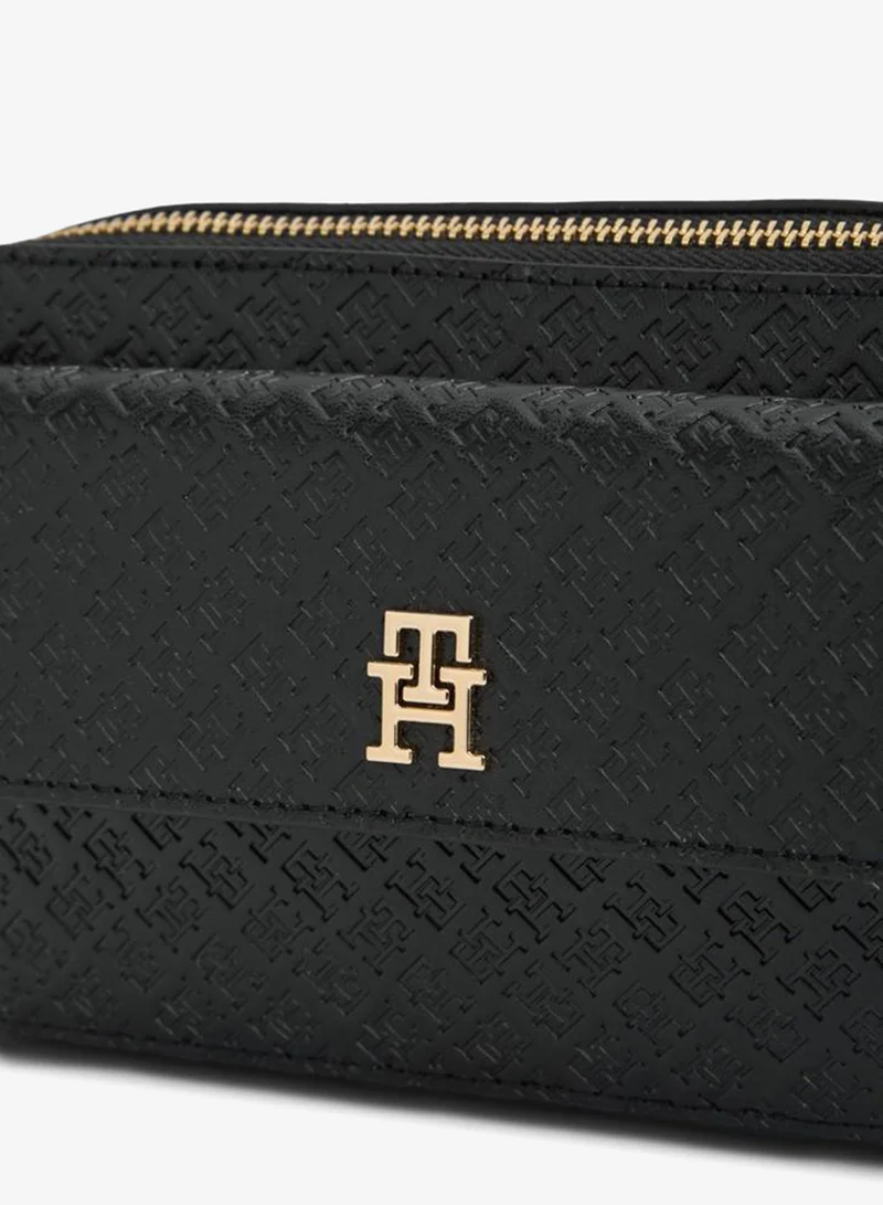 Tommy Hilfiger Black Hilfiger Icon Debossed Crossbody Camera Bag for Women | Best Price UAE