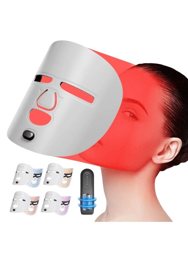 Wireless Portable LED Beauty Mask: 120g feather-light and comfortable to wear, 3000mAh long battery life, mobile full-face phototherapy SPA (comfortable and portable version) - Image 1