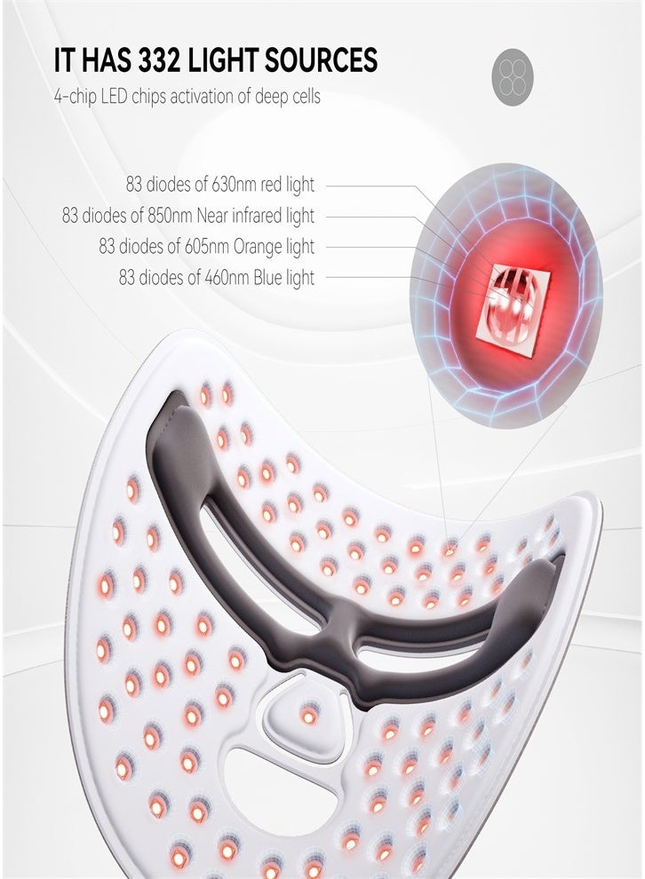 Wireless Portable LED Beauty Mask: 120g feather-light and comfortable to wear, 3000mAh long battery life, mobile full-face phototherapy SPA (comfortable and portable version) - Image 4
