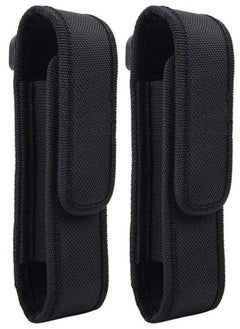 Flashlight Holster 2pcs Set, Flashlight Holder Belt Carry Case Nylon Fabric Flashlight Pouch Ultra-Thick Flashlight Cover Portable Waist Bag for Flashlights for Outdoor Camping Hiking