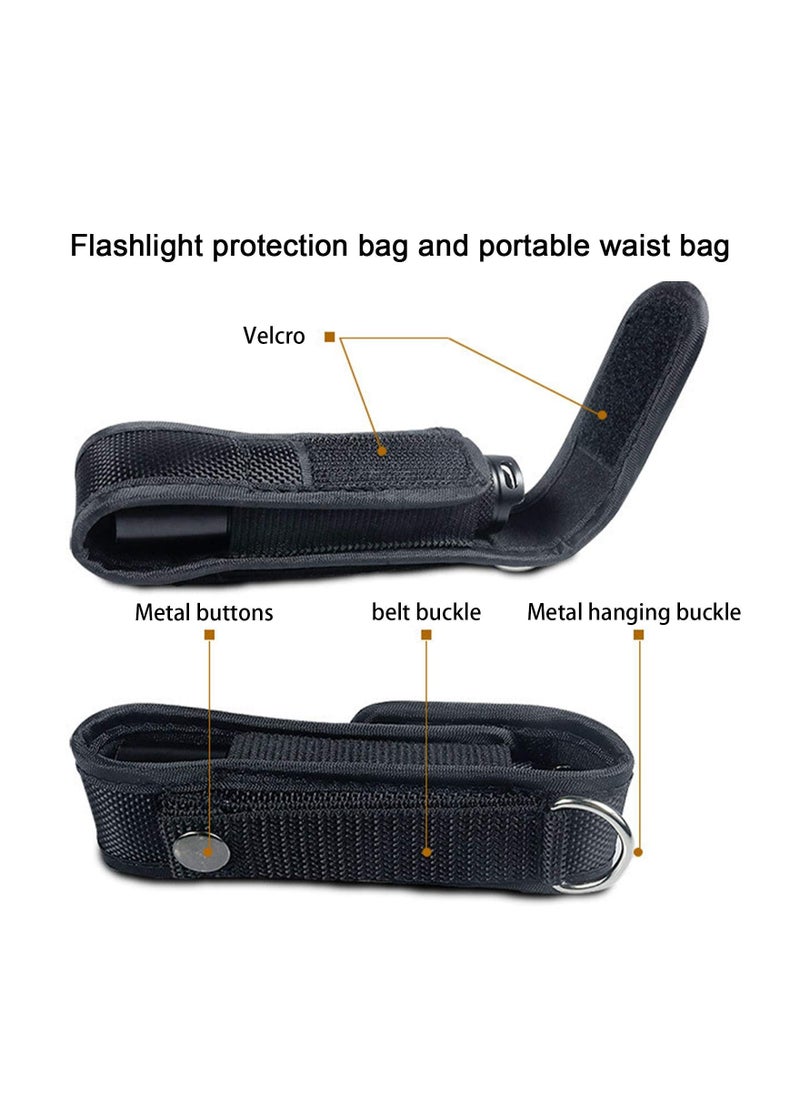 KASTWAVE - Flashlight Holster 2pcs Set, Flashlight Holder Belt Carry Case Nylon Fabric Flashlight Pouch Ultra-Thick Flashlight Cover Portable Waist Bag for Flashlights for Outdoor Camping Hiking - Image 1