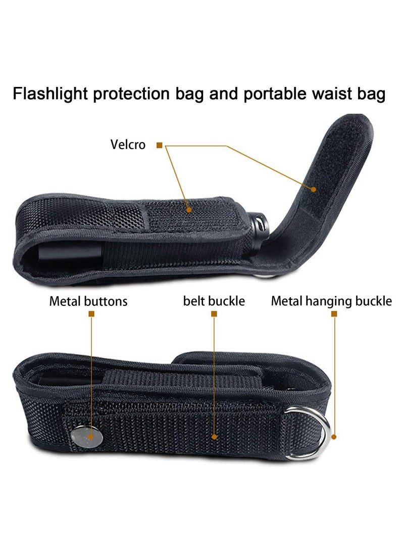 KASTWAVE - Flashlight Holster 2pcs Set, Flashlight Holder Belt Carry Case Nylon Fabric Flashlight Pouch Ultra-Thick Flashlight Cover Portable Waist Bag for Flashlights for Outdoor Camping Hiking - Image 1