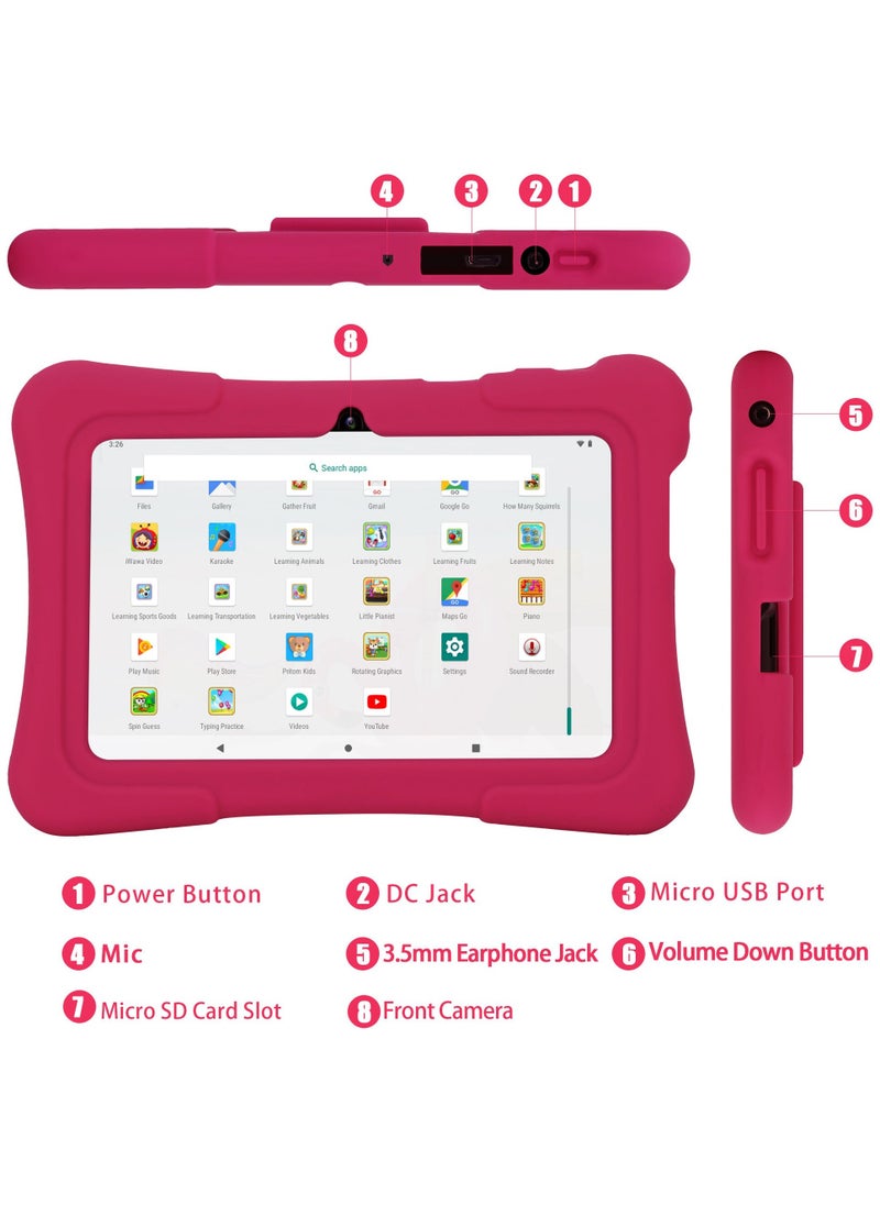 Generic - 7" HD Smart Tablet PC Kids Tablet 5000mah Battery Kids Tablet Wifi Tablet For Kids 8 GB Rom Kids Tablet Wifi Bluetooth Dual Camera Educational Games Tablet With Shockproof Case - Image 1