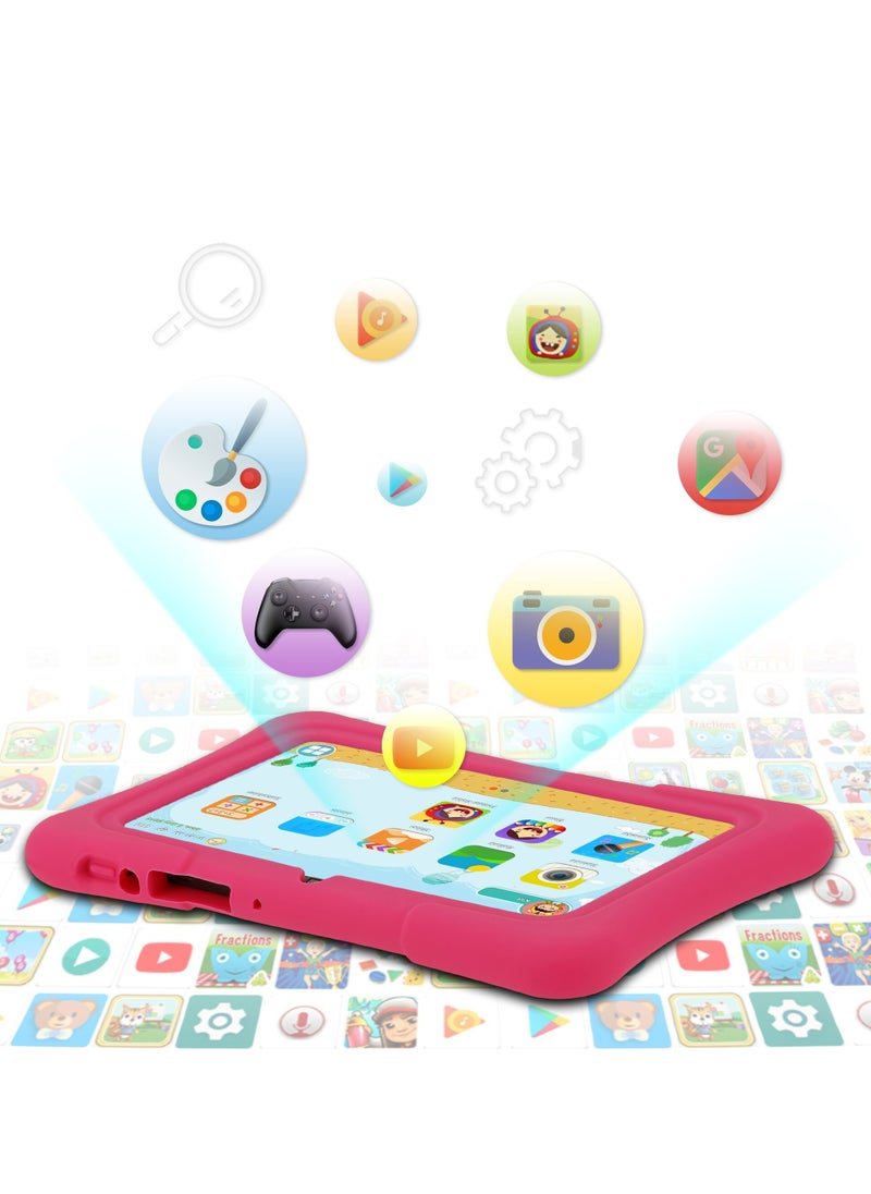 Generic - 7" HD Smart Tablet PC Kids Tablet 5000mah Battery Kids Tablet Wifi Tablet For Kids 8 GB Rom Kids Tablet Wifi Bluetooth Dual Camera Educational Games Tablet With Shockproof Case - Image 1
