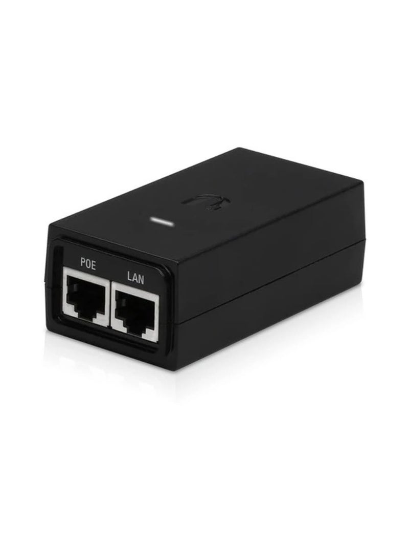 black Ubiquiti 48V 0.5A Gigabit PoE Adapter - Image 2