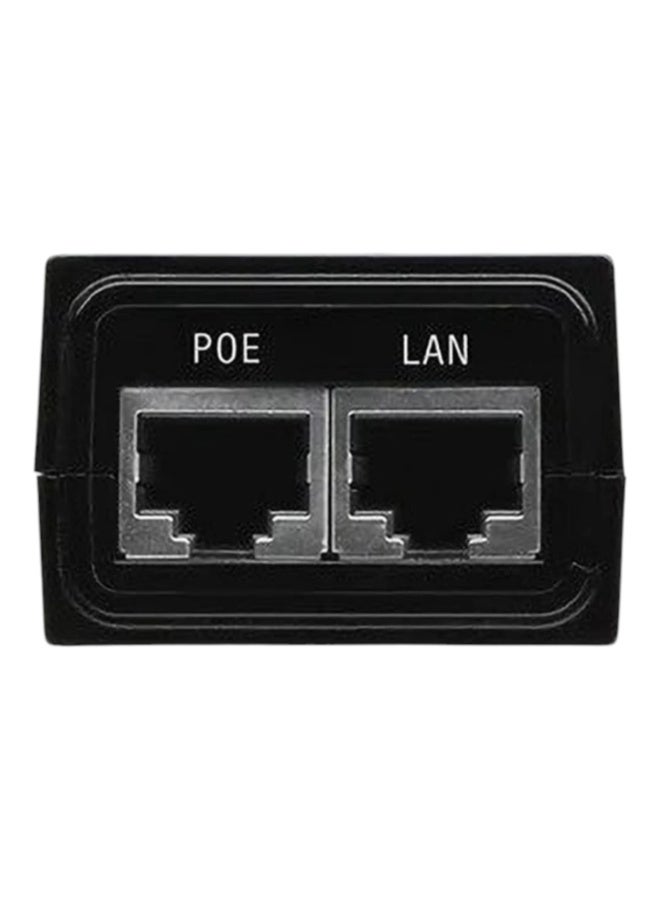black Ubiquiti 48V 0.5A Gigabit PoE Adapter - Image 1