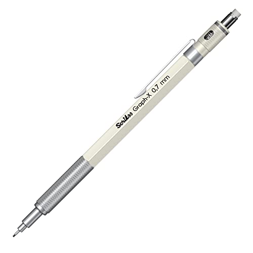Scrikss 0.7mm Mechanical Clutch Lead Pen Pencil Ivory Brass Body Push Mechanism Graph-X Series Eraser Included - Image 4
