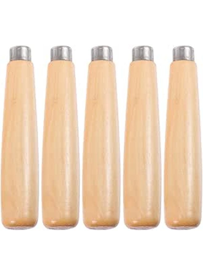 5pcs D Shaped Wooden File Handles Ergonomic Metal Grip Replacement For Woodworking Tools - Image 1