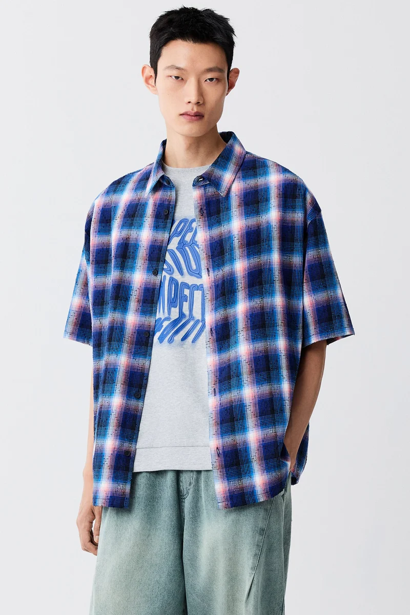 Loose Fit Short-sleeved cotton shirt