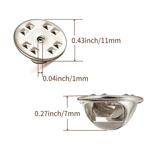 KASBEE Lapel Pin Backs, 50PCS Pin Backs for Brooch Tie Hat Badge Insignia, Brass Pin Backings, Nickel Color - Image 3