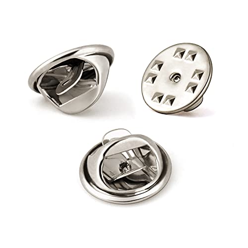 KASBEE Lapel Pin Backs, 50PCS Pin Backs for Brooch Tie Hat Badge Insignia, Brass Pin Backings, Nickel Color - Image 1