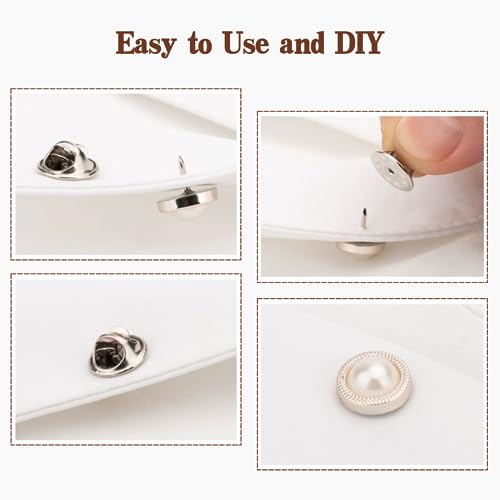 KASBEE Lapel Pin Backs, 50PCS Pin Backs for Brooch Tie Hat Badge Insignia, Brass Pin Backings, Nickel Color - Image 4