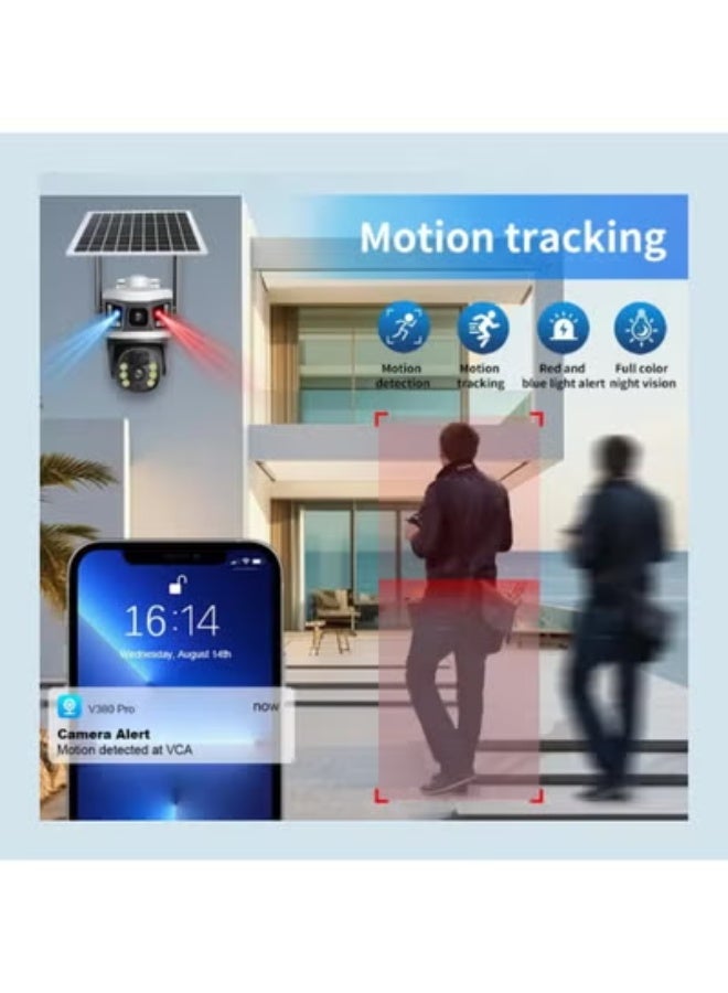 ELTRAZONE 2 Pcs 8MP Dual Lens CCTV Cameras for Home – 360° Outdoor Solar-Powered Security Cameras with 4G SIM Internet, V380 Pro App Control, Full-Color Night Vision, PIR + AI Human Detection, Two-Way Audio, 64GB SD Cards, Weatherproof IP Cameras for Villa, Garden, Office, and Home Surveillance in UAE - Image 5
