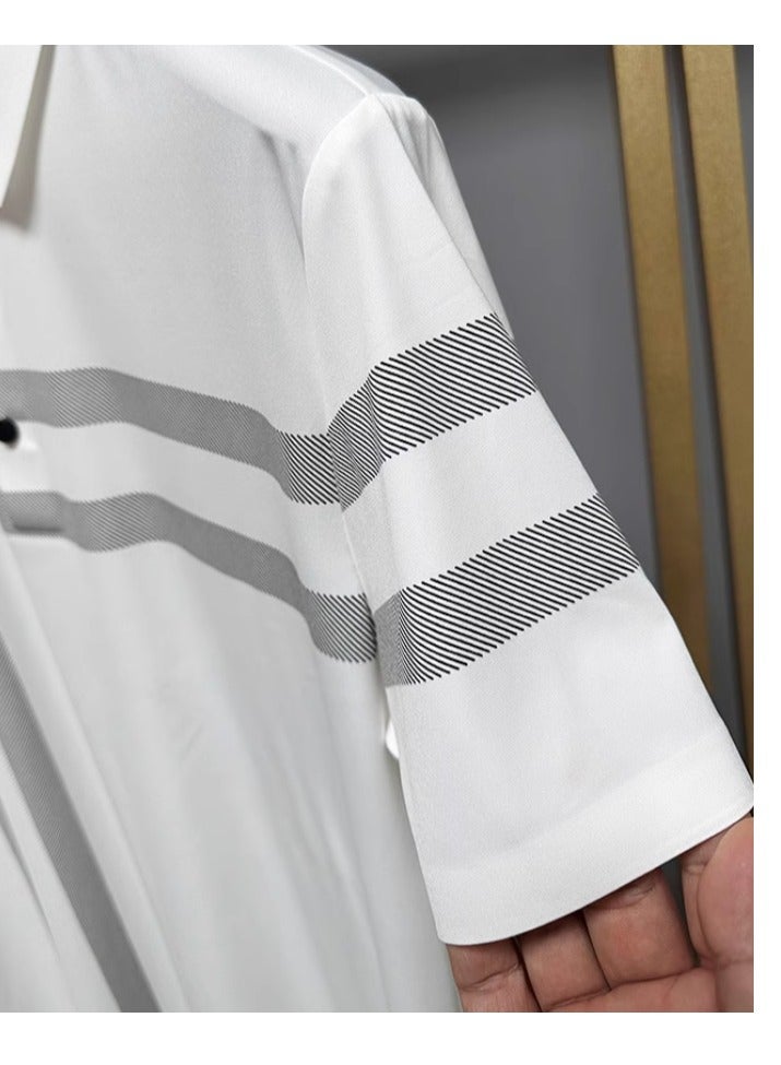 Men's Business Casual Short Sleeved T-Shirt Polo Shirt - Image 3