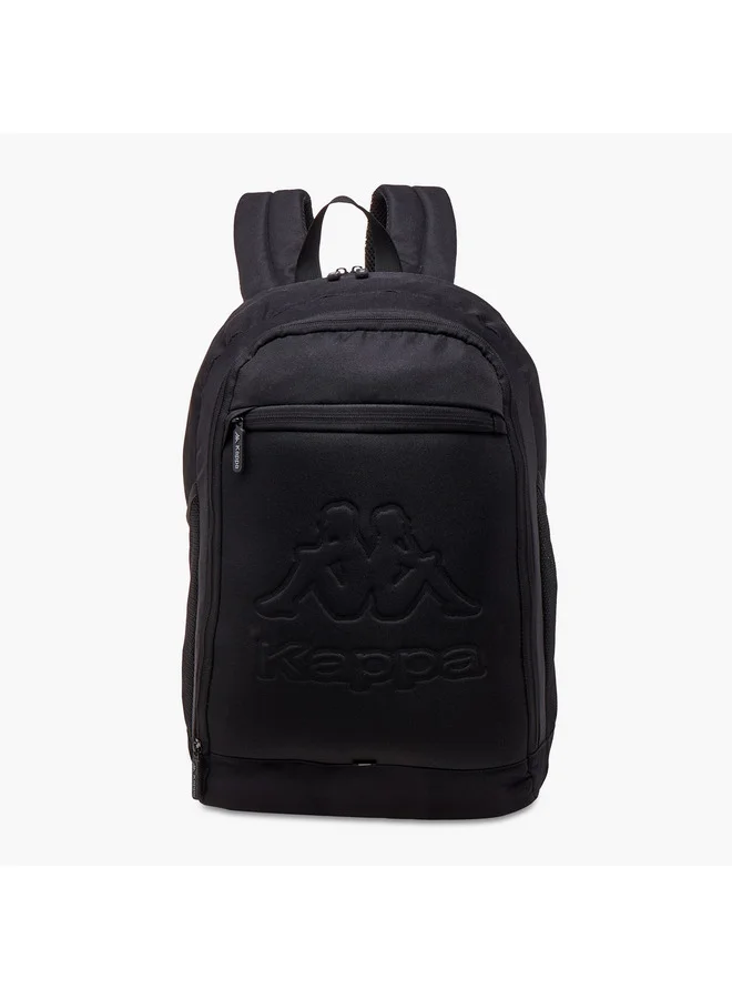Unisex Logo Embossed School Backpack with Adjustable Straps and Zip Closure - 13x32x47 cm