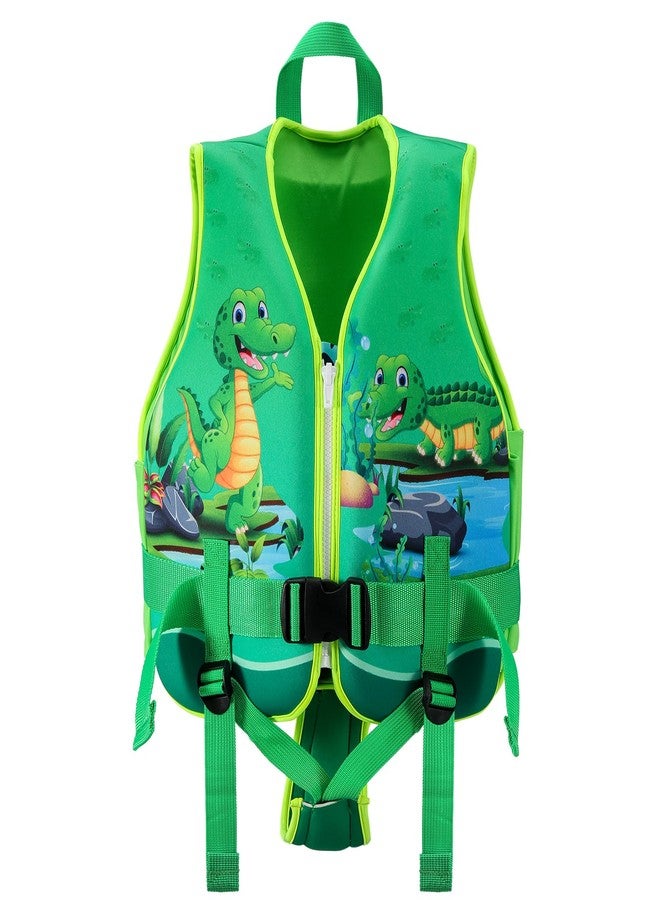 Jurmickey Toddler Swim Vest, Kids Swim Vest for Toddlers, Toddler Floaties 20-60 lbs with Adjustable Safety Strap, S-XL for 2-9 Years Old Boys and Girls(Little Dinosaur/S) - Image 1
