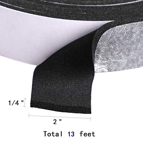 MXCELL High Density Foam Tape Waterproof Sealing Strip CR Strips Neoprene Single-Sided Adhesive EVA Seal 2in X 1/4in X 13Ft - Image 2