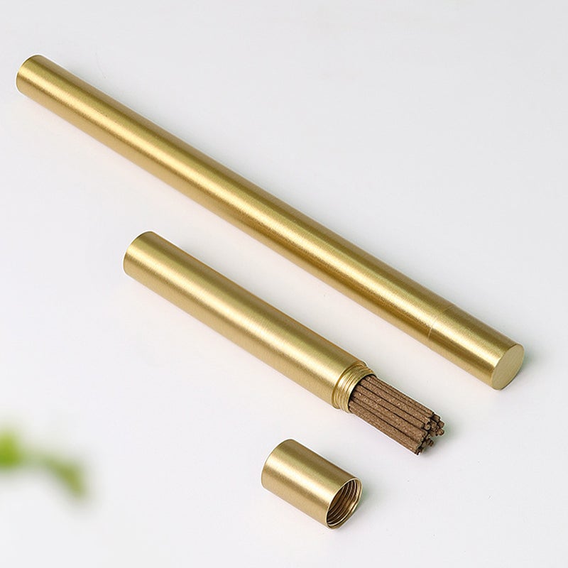 2pcs Incense Stick Holder Brass Incense Tube Delicate Incense Storage Tube For Home - Image 1