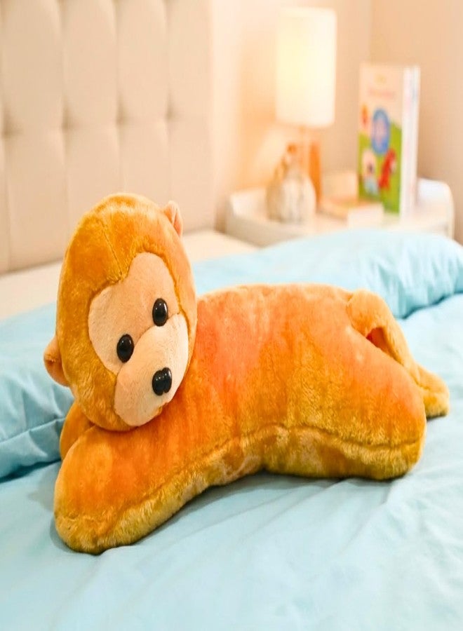Tickles Monkey Soft Stuffed Plush Animal Bolster Pillow Cushion for Kids Boys & Girls Birthday Gift (Size: 40 cm Color: Orange) - Image 1