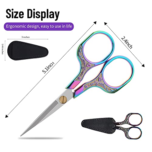 GLEXAL Embroidery precision scissors-Glexal 5 Inch Vintage Scissors-2 pack,Ultra Sharp Blade Shears,scotch small crafts scissors for multi purpose… - Image 5