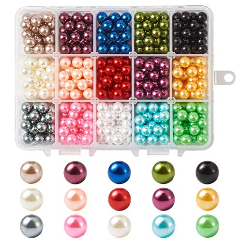 KISSITTY 495Pcs/box Assorted Colors 8mm No Hole Acrylic Faux Pearl Beads Undrilled Luster Round Pearl Loose Beads for Vase Fillers Wedding Party Hair Brooch Decoration Jewelry Craft Making - Image 1