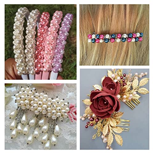 KISSITTY 495Pcs/box Assorted Colors 8mm No Hole Acrylic Faux Pearl Beads Undrilled Luster Round Pearl Loose Beads for Vase Fillers Wedding Party Hair Brooch Decoration Jewelry Craft Making - Image 3