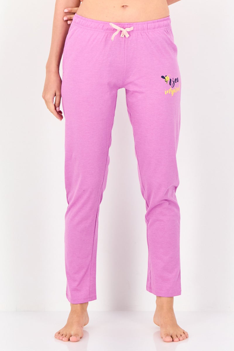 zivame Women Graphic Print Drawstring  Pyjama Pants, Purple - Image 1