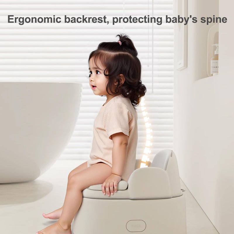 Bebamour مقعد تدريب الأطفال على استخدام المرحاض Bebamour 3 في 1 متعدد الوظائف مقعد مرحاض قابل للفصل مع خطوة للأطفال مقعد تدريب غير قابل للانزلاق مع 100 كيس قمامة للأطفال الصغار (رمادي) - Image 2
