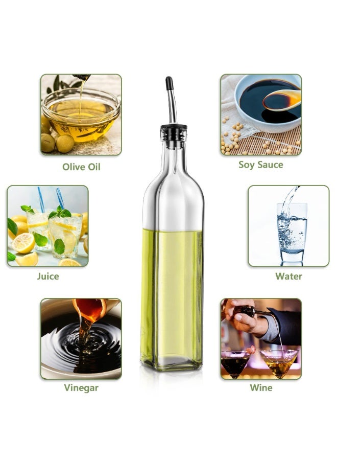 JAYATO 2 PCS 17oz/500ML Olive Oil Dispenser Bottle for Kitchen, Premium Oil and Vinegar Cruet, Oil and Vinegar Dispenser Set with Pourers, Funnel - Image 4