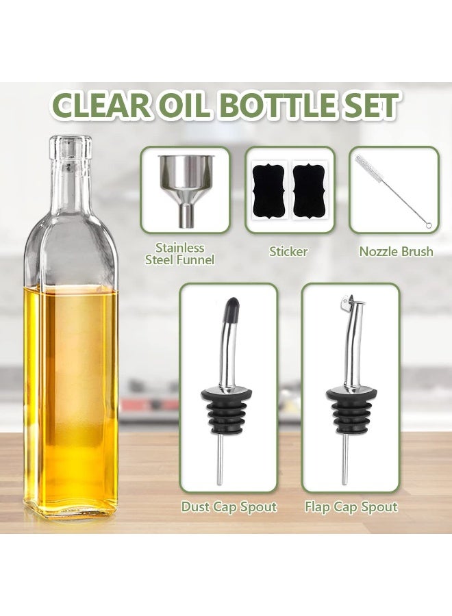 JAYATO 2 PCS 17oz/500ML Olive Oil Dispenser Bottle for Kitchen, Premium Oil and Vinegar Cruet, Oil and Vinegar Dispenser Set with Pourers, Funnel - Image 5