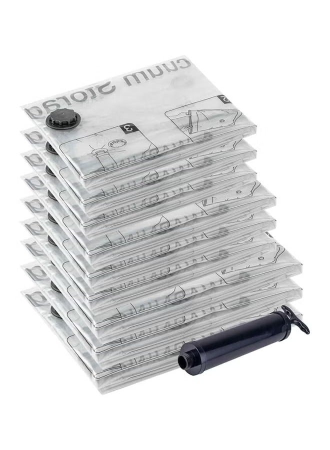 9 Pack Vacuum Storage Bags, Space Saver Bags with Travel Hand Pump, Compression Airtight Sealer Bags for Clothes, Bedding, Pillows, Comforters, Blankets, 3 Jumbo, 3 Large, 3 Medium - Image 1