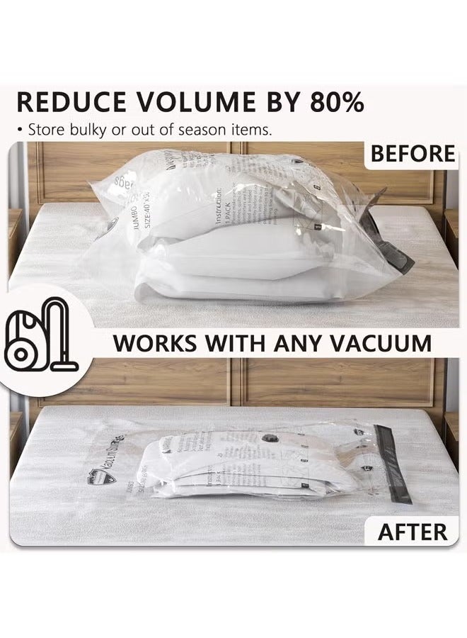 9 Pack Vacuum Storage Bags, Space Saver Bags with Travel Hand Pump, Compression Airtight Sealer Bags for Clothes, Bedding, Pillows, Comforters, Blankets, 3 Jumbo, 3 Large, 3 Medium - Image 3