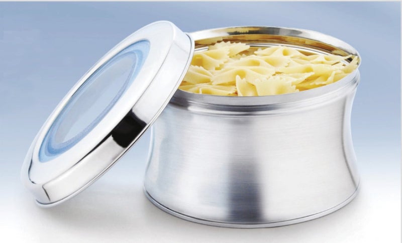 JVL Stainless Steel Kitchen Store Tin Container with See Through Lid - 2.0 Litres, Kitchen Storage - Image 4