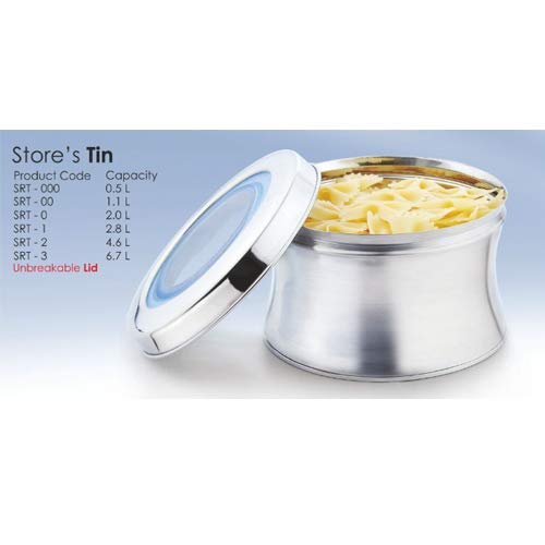 JVL Stainless Steel Kitchen Store Tin Container with See Through Lid - 2.0 Litres, Kitchen Storage - Image 3