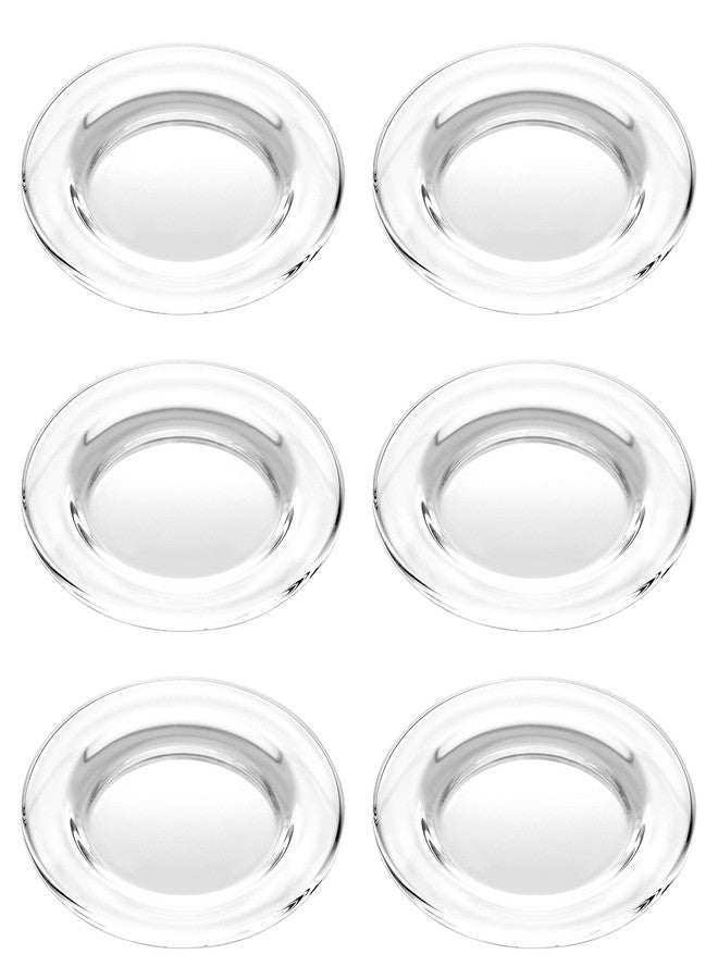 بارسكي - جودة أوروبية - طقم من 6 أطباق - زجاج شفاف كلاسيكي - سلطة - حلوى - مقبلات - طبق - قطر 5.9 بوصة - صنع في أوروبا - Image 1