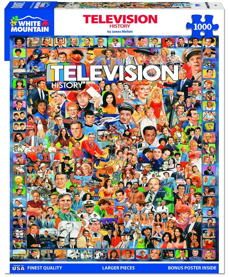 White Mountain Puzzles Television History  1000 Piece Jigsaw Puzzle - Image 3