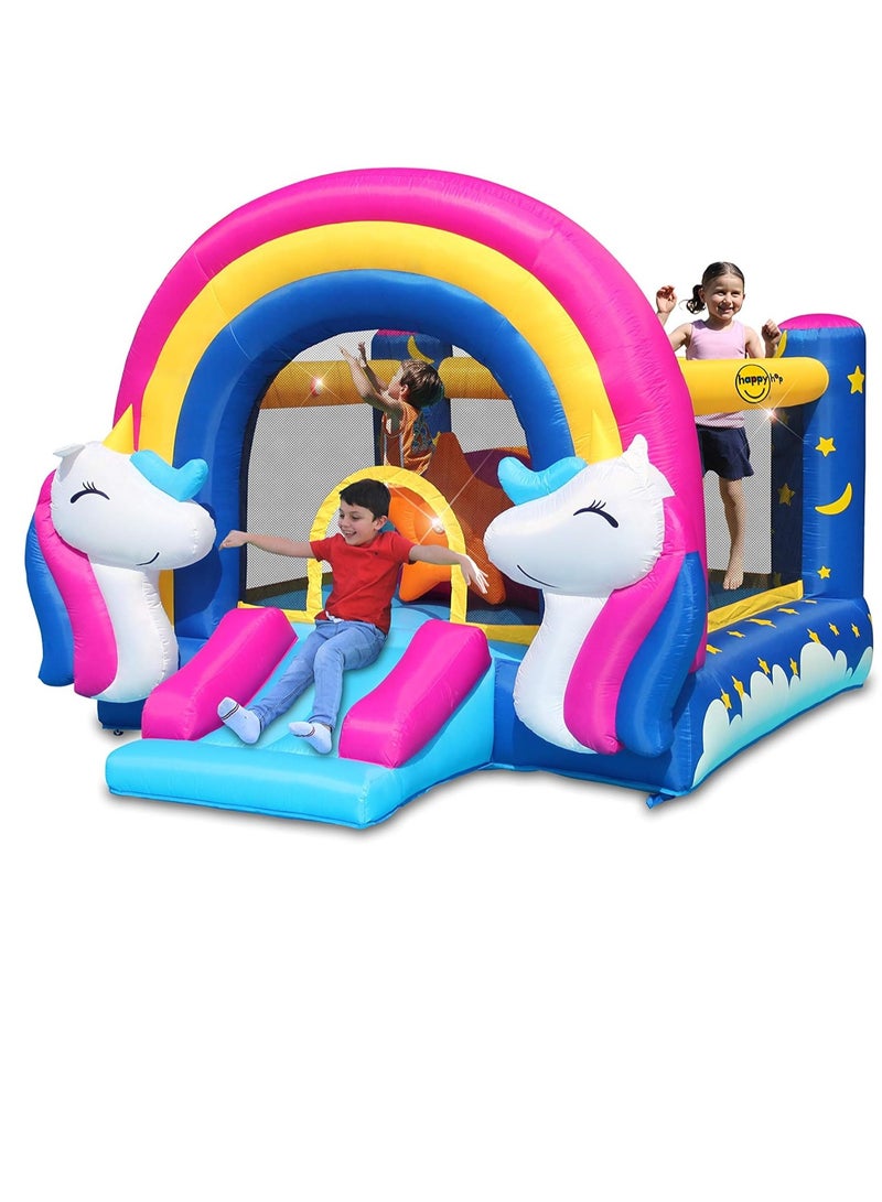Happy Hop Fantasy Unicorn Inflatable Bouncer With Music Sounds - Image 1