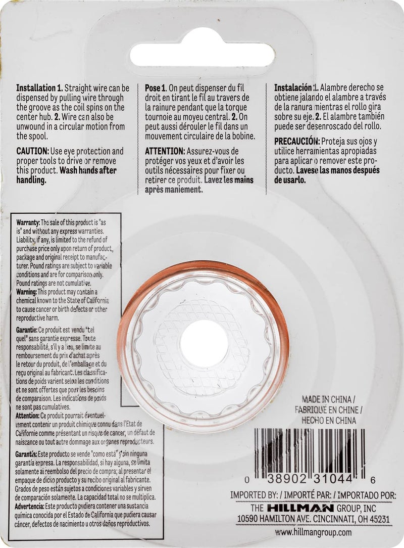 Hillman Bare Copper Wire Rope 18 Gauge Polished Hobby Cable Wire, 25', Corrosion Resistant, Holds 14 lbs, Ideal for Crafts & DIY, Copper | 35263 - Image 3