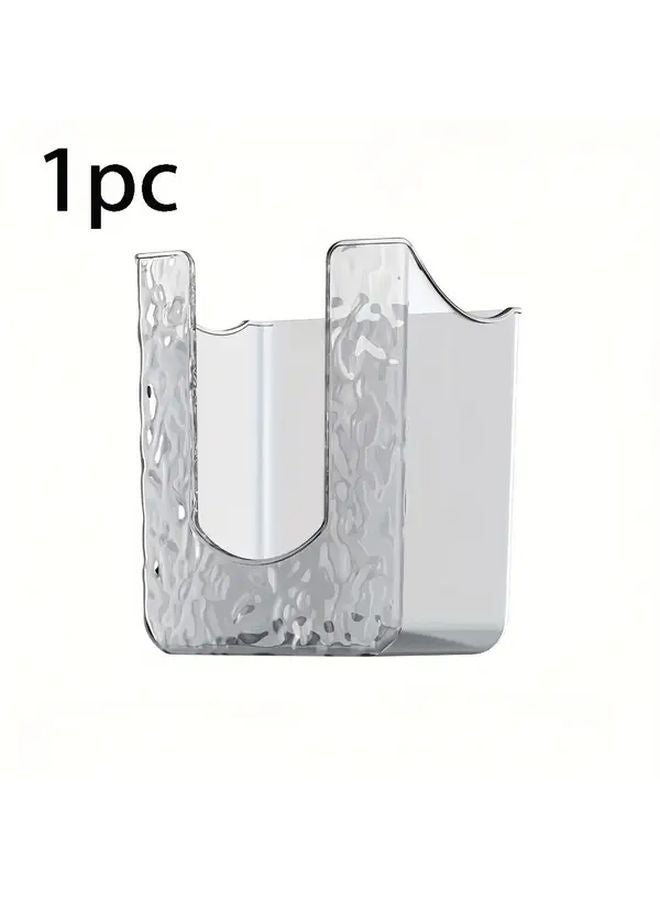 Transparent Grey Wall Mounted Tissue Box No Drill Wet Wipe Dispenser For Bathroom Kitchen - Image 1